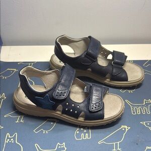 Naturino Leather Blue Sandals with Adjustable Straps